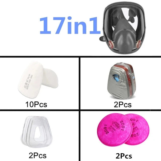 Gas Mask Respirator – 7-in-1 Filtration System