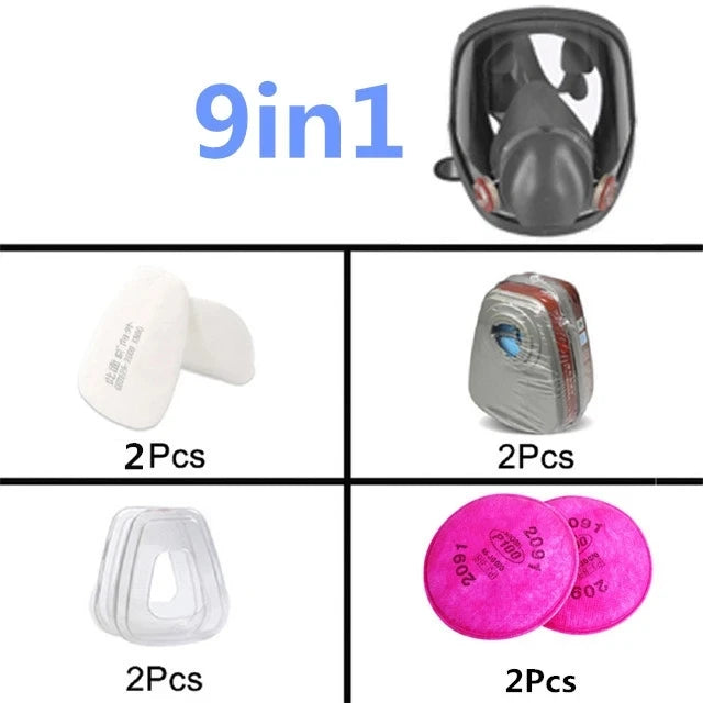 Gas Mask Respirator – 7-in-1 Filtration System