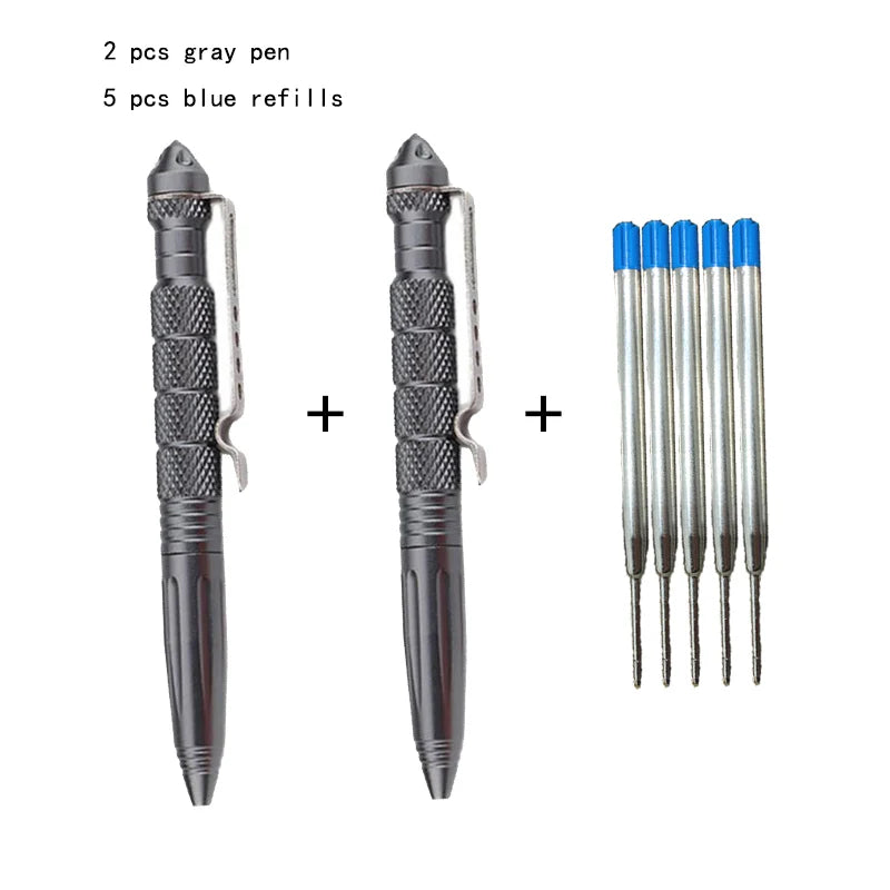2 Pack Tactical Pen Set with Survival Features