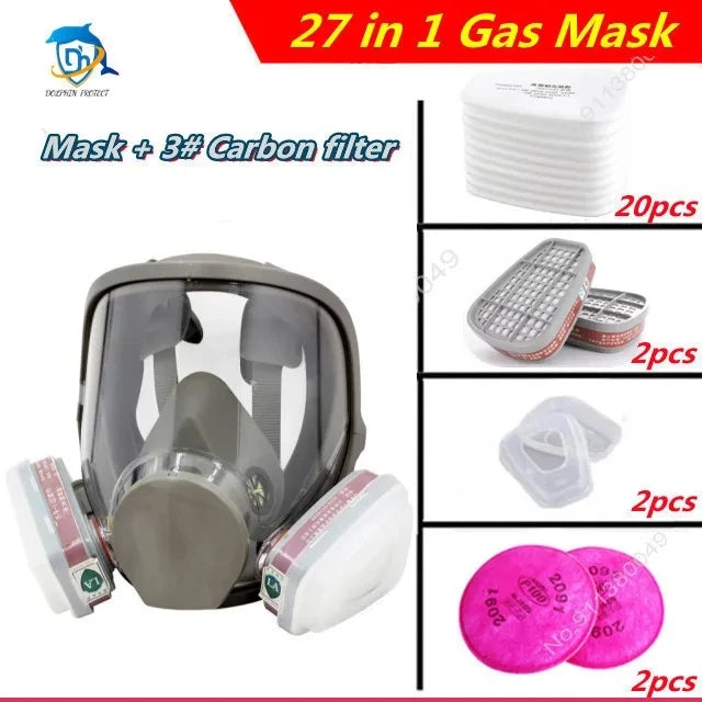 Gas Mask Respirator – 7-in-1 Filtration System