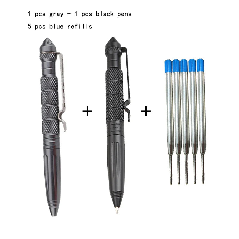 2 Pack Tactical Pen Set with Survival Features