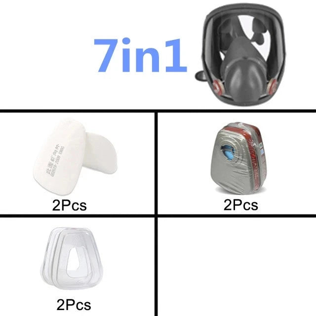 Gas Mask Respirator – 7-in-1 Filtration System
